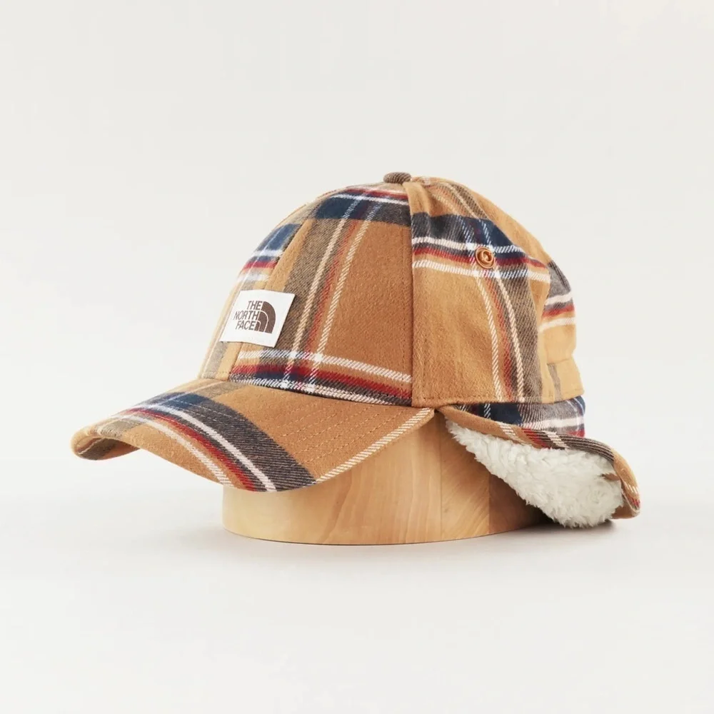 North Face Campshire Earflap Hat in a plaid pattern